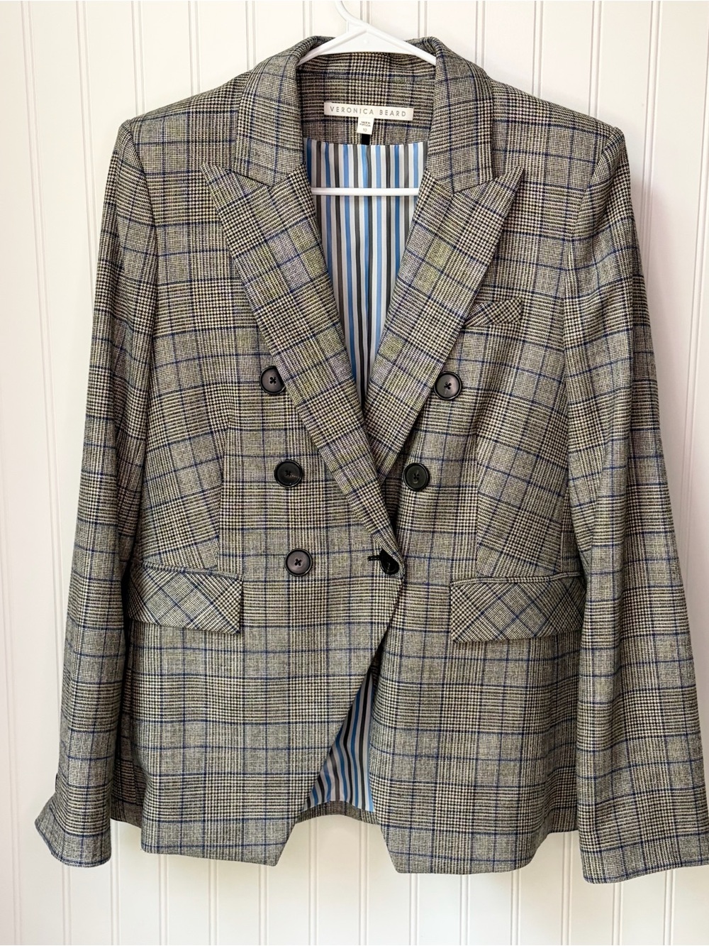 Veronica Beard Miller Dickey Jacket Size 10 in Gray Plaid